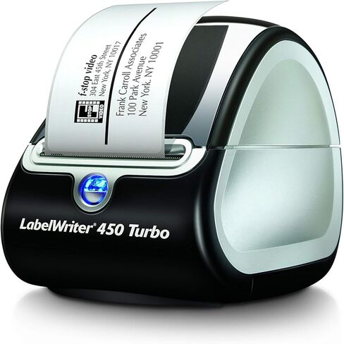 Dymo LabelWriter 450 Turbo Direct Thermal 600 × 300DPI أسود ، طابعة ملصقات فضية in Kuwait