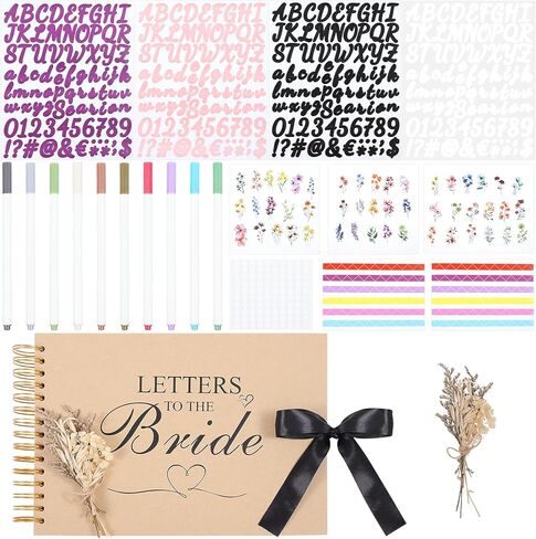 رسائل إلى The Bride Scrapbook Doolbook Book Memory Book ألبوم ألبوم مع أشرطة أقلام زهرة وملصقات 40 صفحة in Saudi Arabia