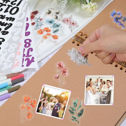 رسائل إلى The Bride Scrapbook Doolbook Book Memory Book ألبوم ألبوم مع أشرطة أقلام زهرة وملصقات 40 صفحة in Saudi Arabia
