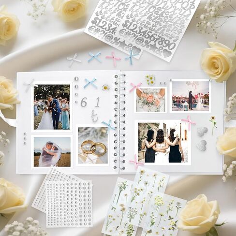 Letters to The Bride Scrapbook 8 x 8 Inch White Scrapbook DIY Bride Scrapbook Photo Albums for Wedding Memory Book Bride to Be Gift in Saudi Arabia