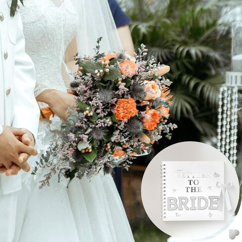 Letters to The Bride Scrapbook 8 x 8 Inch White Scrapbook DIY Bride Scrapbook Photo Albums for Wedding Memory Book Bride to Be Gift in Saudi Arabia
