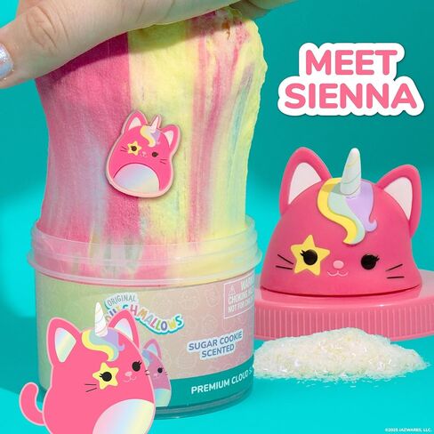 Squishmallows الأصلي Sienna The Caticorn Premium Cloud Slime ، Sugar Councie-Scented ، 8 Oz. ، حاوية تخزين مع تمثال أعلى ، سحر مطاطي ، أدوات جيدة للأكياس ، تفضل بحفلات الأطفال ، ألعاب حسية in Saudi Arabia