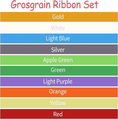 Grosgrain Ribbon 3/8 inch 20 Colors 5 Yards/Roll, Total 100 Yards Per Package for Christmas Tree, Wreath Decorations, Bow Making, Gift Wrapping, Flower Bouquet in Kuwait