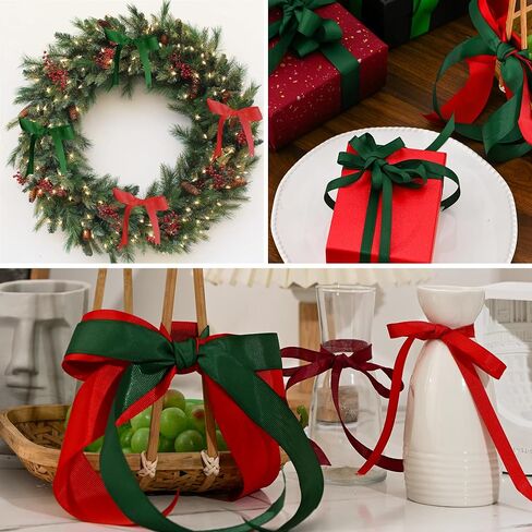 Grosgrain Ribbon 3/8 inch 20 Colors 5 Yards/Roll, Total 100 Yards Per Package for Christmas Tree, Wreath Decorations, Bow Making, Gift Wrapping, Flower Bouquet in Kuwait