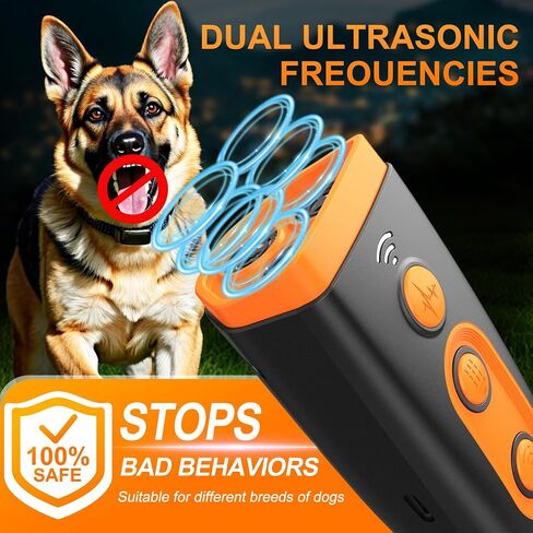 ELRINA Dog Bark Deterrent Devices, Bark Shield for Dogs, Variable Frequency Ultrasonic Anti Barking Device, Training Safe & Effective Pet Corrector to Stop Barking, Digging, Fight, Bad Behavior in Saudi Arabia