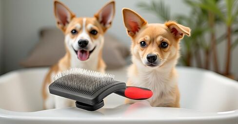 Jeffers Pet Double Sided Grooming Slicker Brush for Dogs, Cats, Puppies – Flexible Head with Stainless Steel Pins – Detangler Tool for Mats, Loose Fur, Shedding – Home or Professional Use - Large in Saudi Arabia