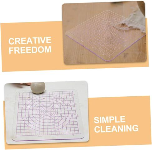 VILLCASE 2pcs Transparent Acrylic Clay Boards with Rounded Corners for Easy Sculpting and Rolling Clay for Projects Schools and Home Use in Saudi Arabia