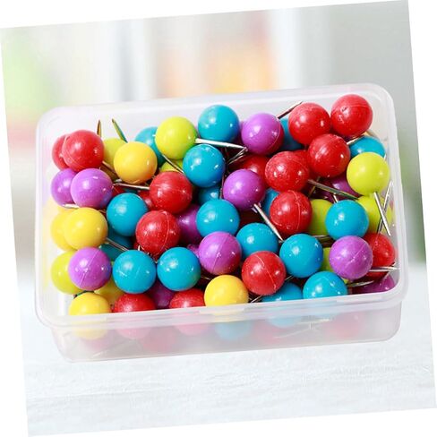 100pcs مربع ملون الكرة البلاستيك رأس الدبابيس لصياغة خياطة اللحف بالخياطة ملحقات الخياطة المرح لسهولة الرؤية المشاريع الإبداعية in Kuwait
