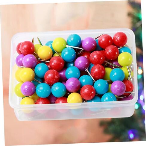 100pcs مربع ملون الكرة البلاستيك رأس الدبابيس لصياغة خياطة اللحف بالخياطة ملحقات الخياطة المرح لسهولة الرؤية المشاريع الإبداعية in Kuwait
