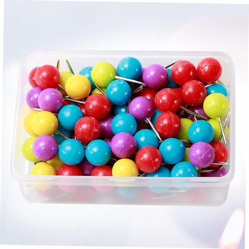 100pcs مربع ملون الكرة البلاستيك رأس الدبابيس لصياغة خياطة اللحف بالخياطة ملحقات الخياطة المرح لسهولة الرؤية المشاريع الإبداعية in Kuwait