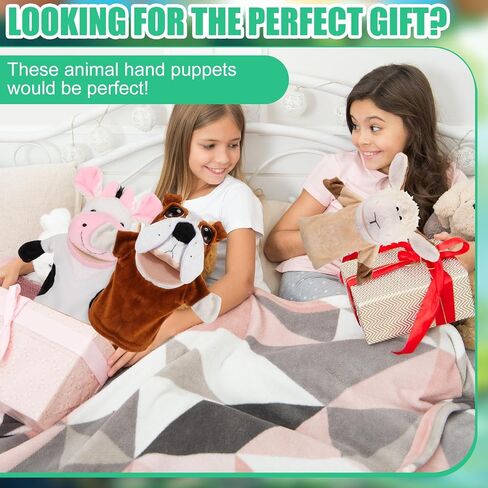 6 Pcs Hand Puppet Animal Hand Puppet Set with Working Mouth 9.8 Inch Animal Puppet Soft Plush Toy for Storytelling Teaching Preschool Show Theater Birthday Gifts(Farm Animals) in Saudi Arabia