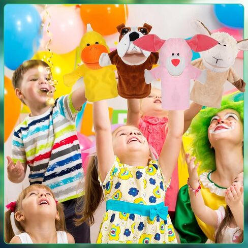6 Pcs Hand Puppet Animal Hand Puppet Set with Working Mouth 9.8 Inch Animal Puppet Soft Plush Toy for Storytelling Teaching Preschool Show Theater Birthday Gifts(Farm Animals) in Saudi Arabia