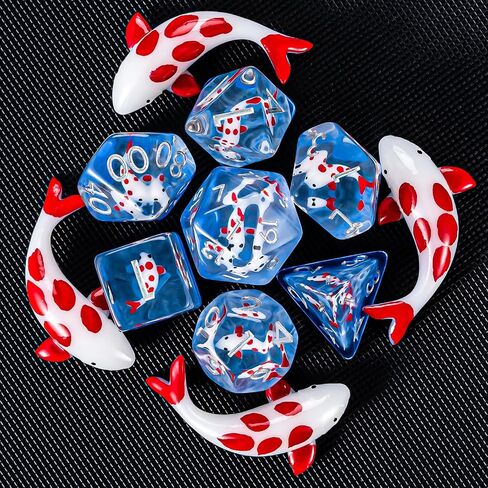 Flower Resin D&D Dice Set, 7pcs Polyhedral Dice for Dungeons and Dragons, RPG, MTG, Role Playing Games (D4, D6, D8, D10, D12, D20, D%) in Saudi Arabia