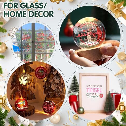 48 Sheets Vintage Christmas Rub On Transfers for Crafts, Rub On Transfers Christmas Wood Slices, Balls,Holiday Decoration Ornaments,2.5 * 2.5inch in Kuwait
