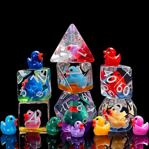 Flower Resin D&D Dice Set, 7pcs Polyhedral Dice for Dungeons and Dragons, RPG, MTG, Role Playing Games (D4, D6, D8, D10, D12, D20, D%) in Saudi Arabia