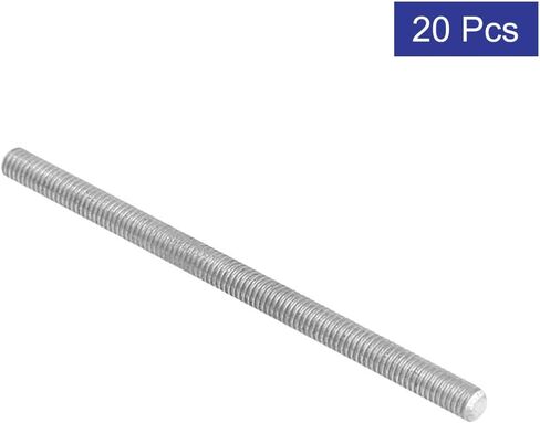 Uxcell M6 x 50mm 304 الفولاذ المقاوم للصدأ قضبان قضيب ملولبة بالكامل 20 قطعة in Saudi Arabia