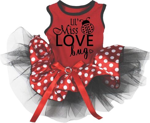 Petitebella Lil' Miss Love Bug Puppy Dog Dress (Red/Polka Dots, X-Small) in Saudi Arabia