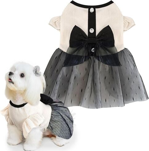 فستان الكلب ، كلب الأميرة الأميرة بوبنسا فستان للكلاب أنثى ، الكلاب فساتين للقطط الصغيرة فتاة الربيع جرو الصيف (x-small) in Kuwait