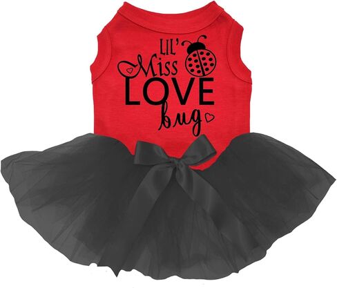 Petitebella Lil' Miss Love Bug Puppy Dog Dress (Red/Polka Dots, X-Small) in Saudi Arabia
