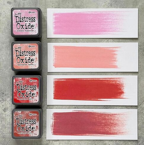 Tim Holtz Ranger Mini Distress Oxide Ink Cube Pads, Kits 7-12, 24 Colors, 2 Organizer Tins for All 24 Inks, 6 Carnora Blending Brushes in Saudi Arabia