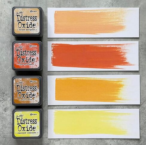 Tim Holtz Ranger Mini Distress Oxide Ink Cube Pads, Kits 7-12, 24 Colors, 2 Organizer Tins for All 24 Inks, 6 Carnora Blending Brushes in Saudi Arabia
