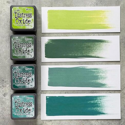 Tim Holtz Ranger Mini Distress Oxide Ink Cube Pads, Kits 7-12, 24 Colors, 2 Organizer Tins for All 24 Inks, 6 Carnora Blending Brushes in Saudi Arabia
