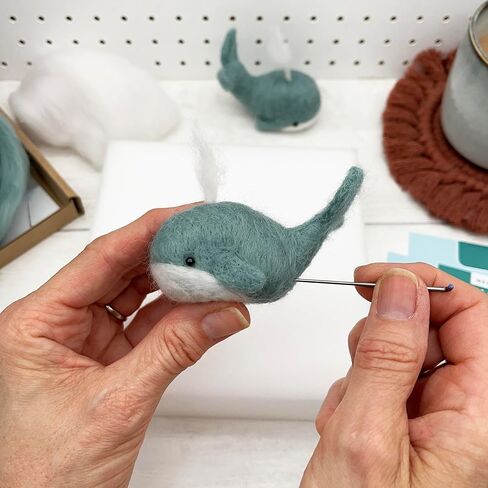 Bergin & Bath Needle Felting Kit, Whales. Make a Pair of Sweet Felted Whales with This Planet Friendly Craft kit for Adults and Teens. A Creative Gift for Someone Crafty. in Kuwait