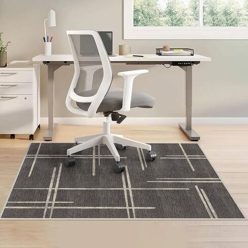 Office Chair Mat for Hardwood Floor & Carpet, 47" x 35" Decorative Desk Chair Mat, Anti-Slip Computer Chair Carpet for Study Room, Bedroom, or Living Room, Noise Reduction & Floor Protector Rug in Kuwait