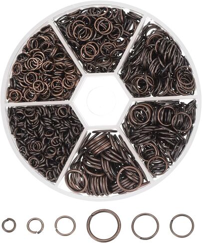 MECCANIXITY Mixed Size 4.3-10.6mm Open Jump Rings Iron Round Ring Connectors for Jewelry Making Tools Supplies Jewelry DIY Crafts Keychains Rings, Ancient Blue in Saudi Arabia