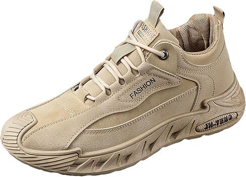 ANUFER Mens PU + Mesh Sport Shoes Fashion Chunky Sneakers Height Increasing Trainers Shoes in Kuwait
