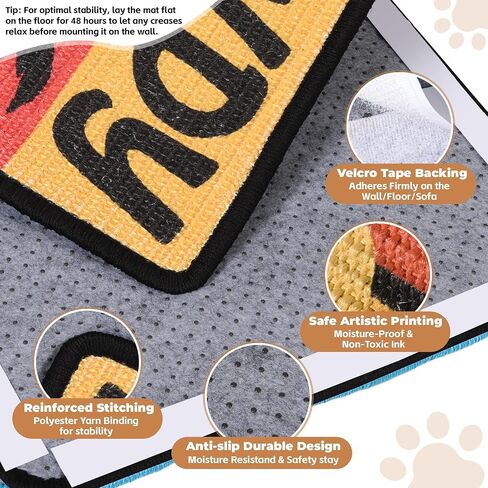 SISAL CAT SCRATCHER MAT ، CAT WALL SCRARKER للقطط الداخلية ، وسادة خدش CAT 23.6x15.7 بوصة مع خطاف وحلقة ، منشور خدش القط المثبتة على الحائط لحماية الأريكة والسجاد （الشاطئ） in Kuwait