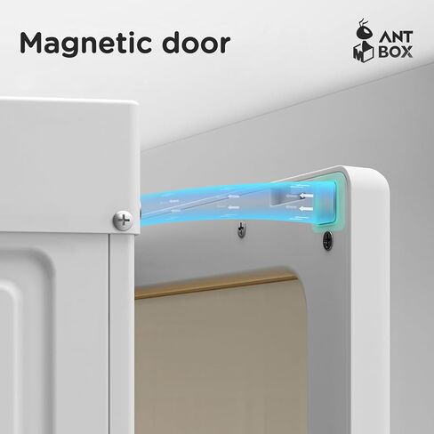 ANTBOX منظم تخزين خزانة الملابس المحمول، مناسب لغرفة المعيشة وغرفة النوم وخزانة الملابس البلاستيكية مع باب شفاف مغناطيسي وسهل التجميع 8 مكعبات و2 قضيب تعليق in Kuwait