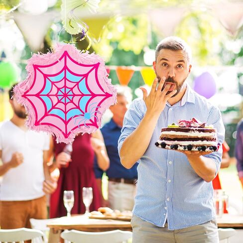 Hiboom Spider Girl Piñata مع عصا معصوب العينين والحلويات ، زخارف عيد ميلاد العنكبوت الوردي ، 12 × 12 بوصة ، صغيرة ، مثالية للبنات عيد ميلاد حفلة الذكرى السنوية in Saudi Arabia