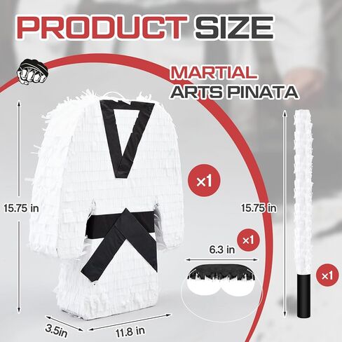 Maitys Martial Arts Piñata Ninja Piñata with Rod and Blindfold 15. 75 x 12 x 3. 5 Inches Karate Birthday Decorations Tae Kwon Do Warrior Party Supplies for Adults Game in Saudi Arabia