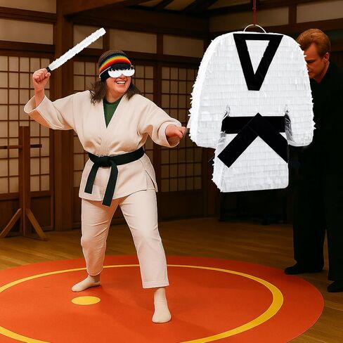 Maitys Martial Arts Piñata Ninja Piñata with Rod and Blindfold 15. 75 x 12 x 3. 5 Inches Karate Birthday Decorations Tae Kwon Do Warrior Party Supplies for Adults Game in Saudi Arabia