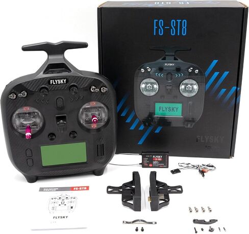 GOOLRC FLAYSKY FS-ST8 RC Transmitter 2.4GHz 10CH REMOTE REVINCERNT مع مستقبل FS-SR8 لقارب سيارة طائرة هليكوبتر طائرة بدون طيار RC (النسخة المطورة) in Saudi Arabia