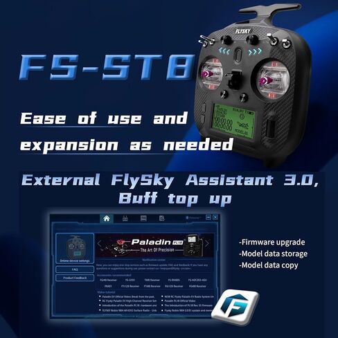 GOOLRC FLAYSKY FS-ST8 RC Transmitter 2.4GHz 10CH REMOTE REVINCERNT مع مستقبل FS-SR8 لقارب سيارة طائرة هليكوبتر طائرة بدون طيار RC (النسخة المطورة) in Saudi Arabia