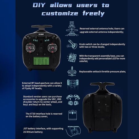 GOOLRC FLAYSKY FS-ST8 RC Transmitter 2.4GHz 10CH REMOTE REVINCERNT مع مستقبل FS-SR8 لقارب سيارة طائرة هليكوبتر طائرة بدون طيار RC (النسخة المطورة) in Saudi Arabia