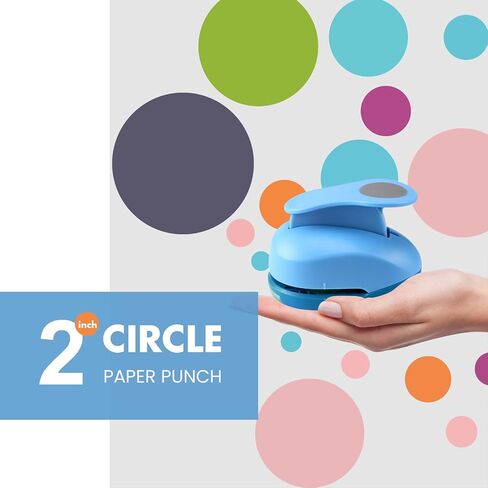 LOONENG 2 Inch Circle Paper Punch - Create Perfect Circles for Handmade Craft Projects - Ideas for Scrapbooking, Card Making, DIY Photo Albums, Gift Tags, Homemade Confetti in Kuwait