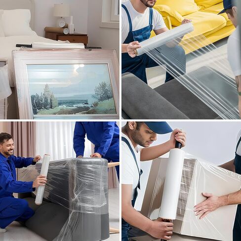 غلاف تمدد ، 4 لفات 1500 قدم × 18 "× 80 فيلم شاق على العمل الشاق ، 7 طبقات 20 ميكرون أكثر سمكا تقلص متينة لتحريك الشحن التعبئة والتغليف لوجستية الخدمات اللوجستية in Kuwait