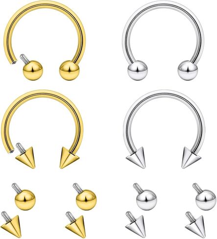 Lcolyoli 16g Septum Rings Internally Threaded Surgical Steel Septum Jewelry Lip Rings Hoop Labret Jewelry Horseshoe Earrings Daith Piercing Jewelry for Women Men in Saudi Arabia