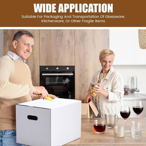 2 Sets Wine Glass Moving Boxes with Divider Kits Kitchen Moving Boxes 15 x 12 x 10 Inches Glassware Packing Box with 18 Foam Pouches for Glasses Packing Supplies in Saudi Arabia