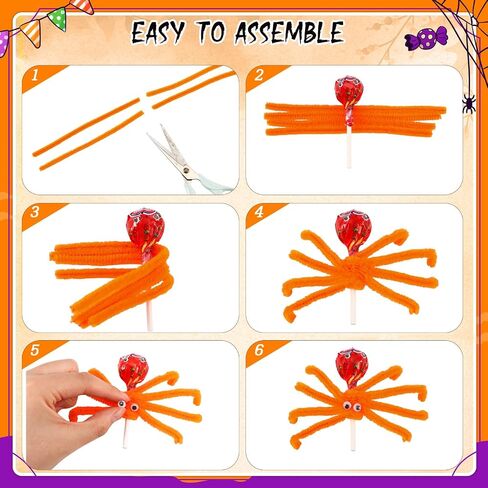 1500 Pcs Halloween Pipe Cleaners Kit with 500 Pipe Cleaner Craft 1000 Wiggle Eyes for Crafts Arts Creative DIY Projects, 5 Fuzzy Colored Chenille Stem Sticks Set for Halloween Holiday Decor in Kuwait