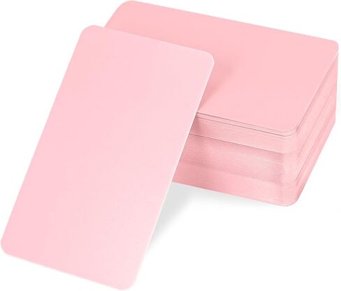 100PCS Small Blank Paper Message Note Business Cards Pink Paper Cardstock Double-Sided Mini Index Cards Greeting Place Name Vocabulary Word Flash Card Graffiti Scrapbookings for DIY Gift Tags 3.5x2'' in Saudi Arabia