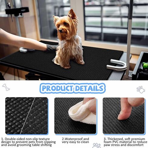 Nuanchu Extra Thick Grooming Table Mat Pad 36 x 24 x 0.24 Inches, Non-Slip PVC and Foam Pet Bathing Table Padded Mat for Grooming Pet Dogs Cat at Home(Blue) in Saudi Arabia