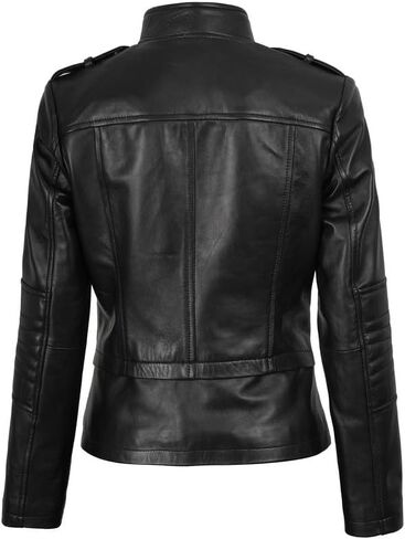 Blingsoul Womens Leather Jacket Motorcycle - Asymmetrical Leather Jackets for Women in Kuwait