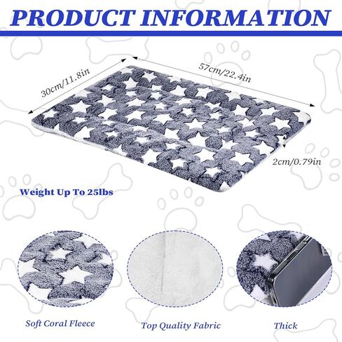 4 Pcs Washable Dog Crate Mat Kennel Pad Replaceable Reversible Pet Bed Pad for Crate Pet, Sleeping Mat for Small, Medium Dog Machine Washable(22.4 x 11.8 x 0.79 Inch,Black and White) in Saudi Arabia