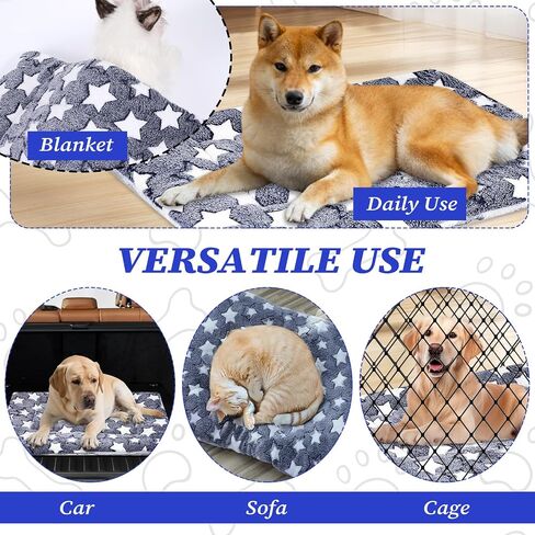 4 Pcs Washable Dog Crate Mat Kennel Pad Replaceable Reversible Pet Bed Pad for Crate Pet, Sleeping Mat for Small, Medium Dog Machine Washable(22.4 x 11.8 x 0.79 Inch,Black and White) in Saudi Arabia