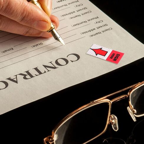 تسجيل هنا علامات تبويب ملصقات العلم الملونة ، 400pcs يرجى توقيع أعلام الرسائل التي يسهل نشرها للحصول على ورقة كاتب العدل ، ملصقات ملصقات السهم لمكتب كتب التعليقات الدفترية in Kuwait