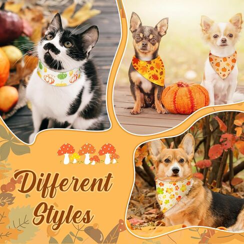 500 Pcs Fall Bandanas for Dogs Autumn Dog Bandanas with Maple Leaves Pumpkin Patterns Soft Bibs Adjustable Triangle Doggie Scarf for Small Medium Large Pet Costume 25.6 x 17.7 x 17.7 Inch in Kuwait
